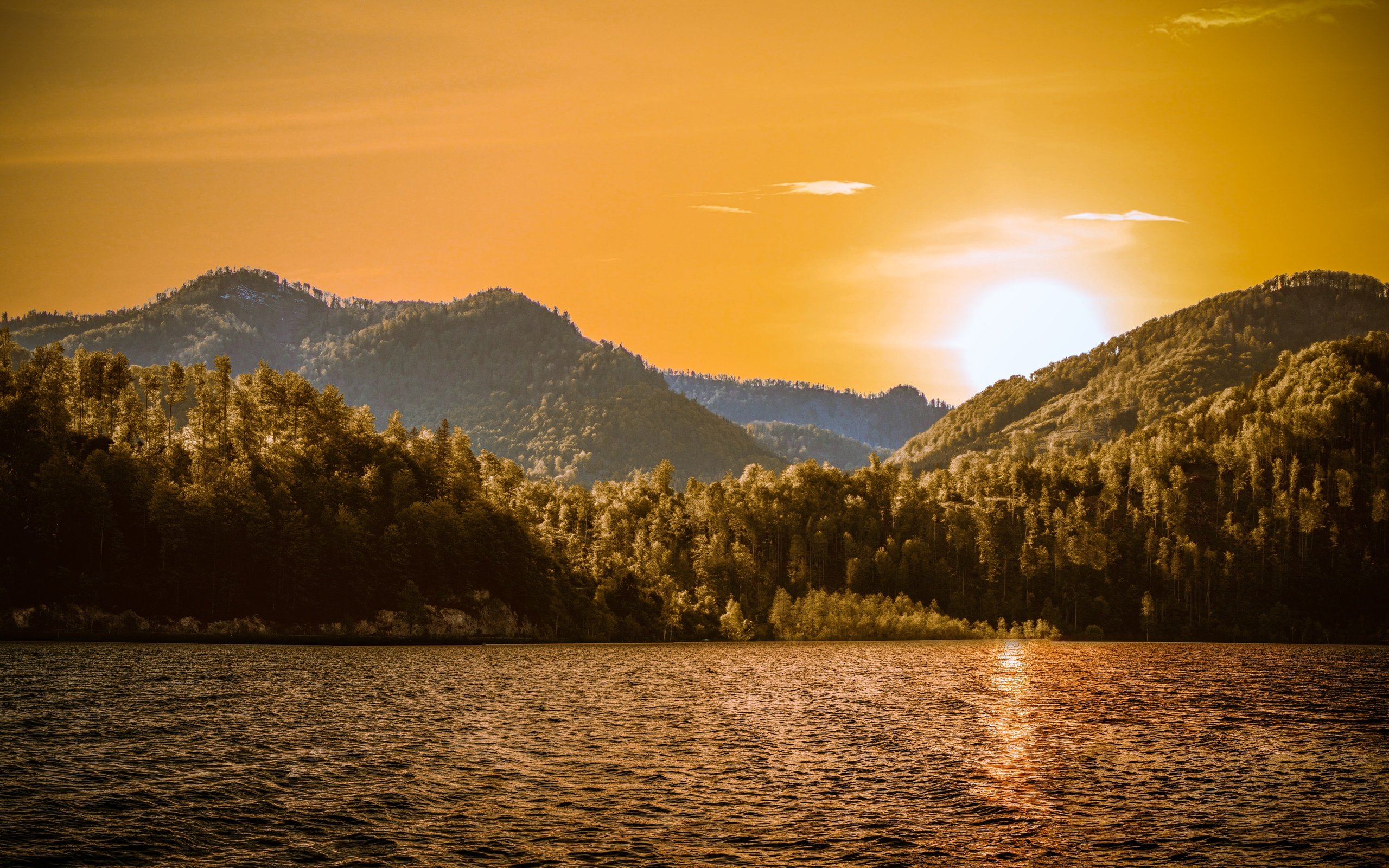 Обои вода, озеро, природа, рассвет, гора, water, lake, nature, dawn, mountain разрешение 7680x4320 Загрузить