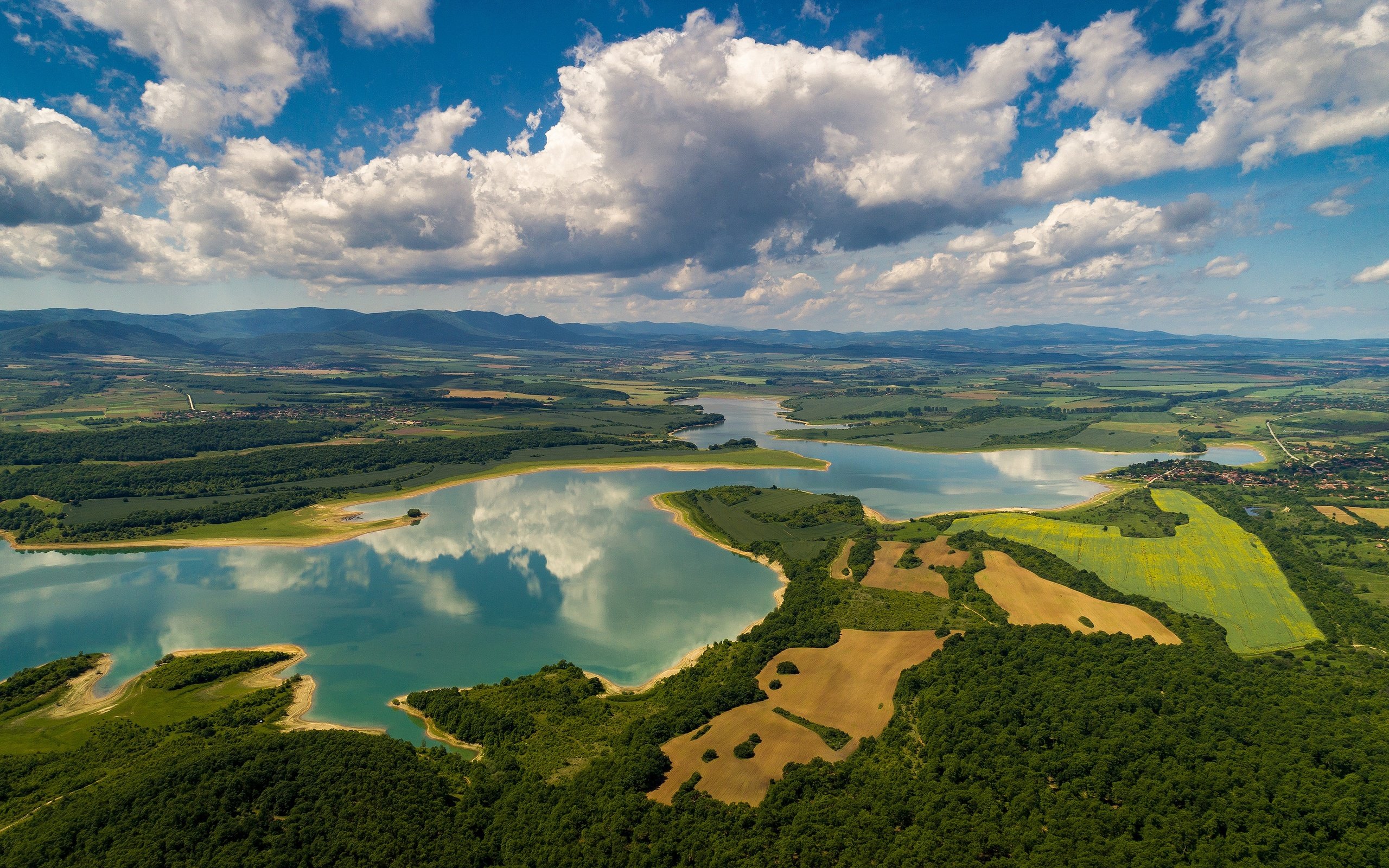 Обои небо, река, водоем, берега, the sky, river, pond, bank разрешение 3840x2160 Загрузить