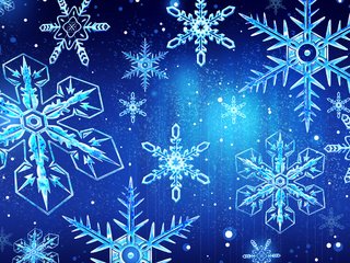 Обои зима, снежинки, синий, winter, snowflakes, blue разрешение 2560x1670 Загрузить