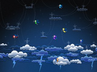 Обои облака, провода, эльфы, молнии, clouds, wire, elves, zipper разрешение 2560x1600 Загрузить