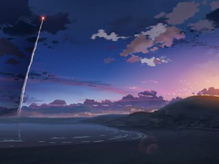 Обои ракета, макото синкай, 5 сантиметров в секунду, rocket, makoto xingkai, 5 centimeters per second разрешение 1920x1080 Загрузить