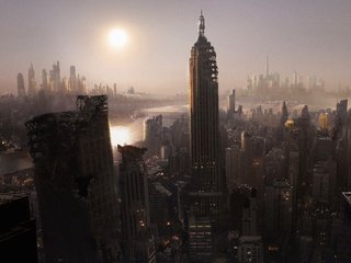 Обои небоскребы, нью-йорк, разрушения, катастрофа, skyscrapers, new york, destruction, disaster разрешение 1920x1200 Загрузить