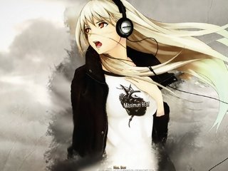 Обои девушка, блондинка, музыка, аниме, наушники, maximum beat, чувства, girl, blonde, music, anime, headphones, feelings разрешение 1920x1080 Загрузить