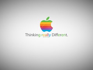 Обои thinking really different, greener apple, эппл, apple разрешение 1920x1200 Загрузить