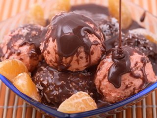 Обои мороженое, еда, апельсин, шоколад, сладкое, мороженное, десерт, ice cream, food, orange, chocolate, sweet, dessert разрешение 1920x1200 Загрузить