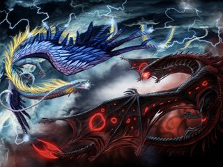 Обои битва, драконы, поединок, battle, dragons, the fight разрешение 3000x2008 Загрузить