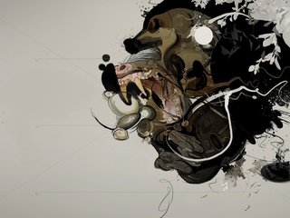 Обои обработка, минимализм, обезьяна, treatment, minimalism, monkey разрешение 1920x1200 Загрузить