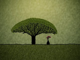 Обои рисунок, минимализм, баобаб, figure, minimalism, baobab разрешение 2560x1600 Загрузить