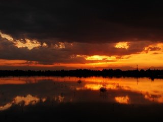 Обои вечер, озеро, закат, отражение, покой, the evening, lake, sunset, reflection, peace разрешение 1920x1080 Загрузить