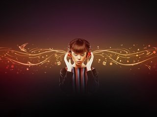 Обои девушка, музыка, наушники, girl, music, headphones разрешение 1920x1200 Загрузить