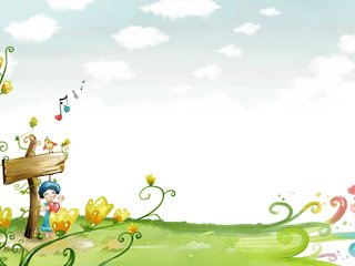 Обои цветы, рисунок, облака, девочка, акварель, указатель, flowers, figure, clouds, girl, watercolor, index разрешение 1920x1200 Загрузить