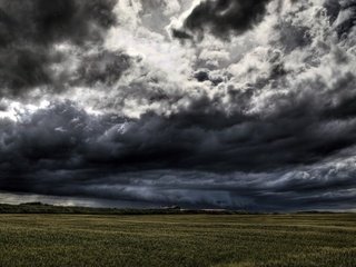 Обои облака, мрак, поле, clouds, the darkness, field разрешение 1920x1200 Загрузить