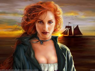 Обои корабль, рыжая, плащ, christine griffin, ship, red, cloak разрешение 1920x1200 Загрузить