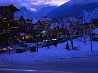 Обои вечер, новый год, зима, the evening, new year, winter разрешение 3750x1200 Загрузить