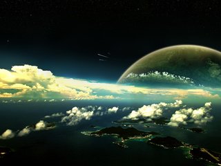 Обои луна, острова, стратосфера, метеоры, the moon, islands, stratosphere, meteors разрешение 2560x1600 Загрузить