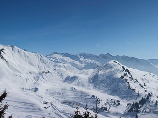 Обои небо, обои, зима, снежные горы, the sky, wallpaper, winter, snowy mountains разрешение 1920x1200 Загрузить