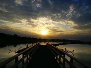 Обои озеро, закат, мост, lake, sunset, bridge разрешение 2560x1600 Загрузить