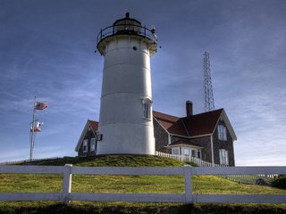 Обои небо, маяк, сша, the sky, lighthouse, usa разрешение 2560x1600 Загрузить