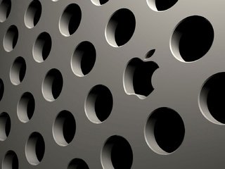 Обои металл, дырки, эппл, metal, holes, apple разрешение 2048x1118 Загрузить