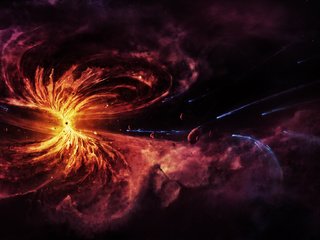 Обои черная дыра, туманность, газ, black hole, nebula, gas разрешение 2380x1105 Загрузить