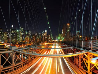 Обои мост, порыв, нью - йорк, bridge, rush, new york разрешение 2560x1600 Загрузить