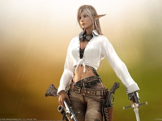 Обои эльфийка, ружьё, byunghee choe, - alysia, elf, the gun разрешение 1920x1200 Загрузить