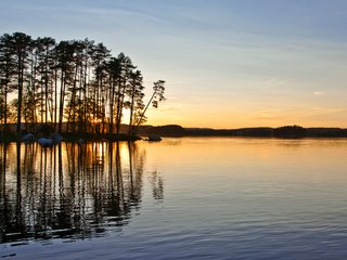 Обои вечер, озеро, лес, the evening, lake, forest разрешение 2560x1600 Загрузить