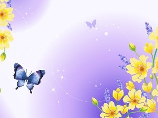 Обои цветы, фон, бабочка, весна, flowers, background, butterfly, spring разрешение 1920x1200 Загрузить