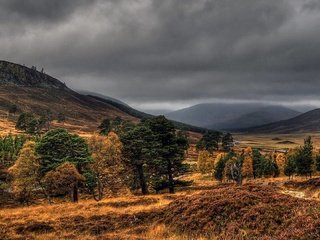 Обои облака, деревья, горы, природа, лес, пейзаж, осень, clouds, trees, mountains, nature, forest, landscape, autumn разрешение 1920x1080 Загрузить