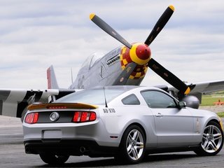 Обои самолет, мустанг, av-x10, пропеллер, фон.jpg, the plane, mustang, propeller, ford разрешение 1920x1200 Загрузить