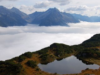 Обои небо, облака, горы, the sky, clouds, mountains разрешение 2560x1600 Загрузить