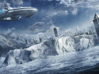 Обои igor staritsin - futuristic snow city разрешение 1920x1200 Загрузить
