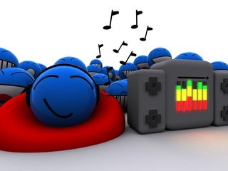 Обои улыбка, музыка, графика, креатив, смайлик, радио, 3д, smile, music, graphics, creative, smiley, radio, 3d разрешение 1920x1200 Загрузить