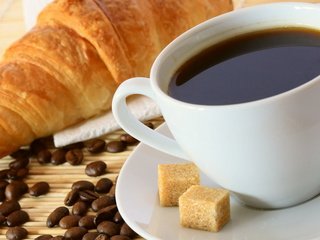 Обои еда, зерна, кофе, кружка, чашка, сладкое, круассаны, food, grain, coffee, mug, cup, sweet, croissants разрешение 1920x1200 Загрузить