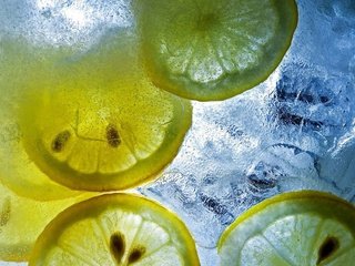Обои вода, лёд, лимон, water, ice, lemon разрешение 1920x1200 Загрузить