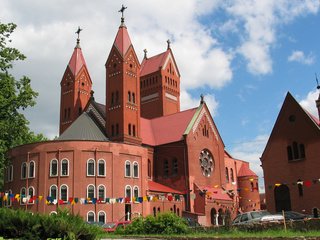 Обои храм, минск, костёл святого симеона и святой елены, temple, minsk, church of saints simon and helena разрешение 1920x1200 Загрузить