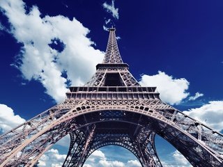 Обои небо, облака, париж, франция, эйфелева башня, the sky, clouds, paris, france, eiffel tower разрешение 2560x1600 Загрузить
