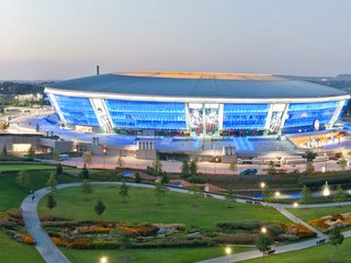 Обои стадион, украина, донецк, донбасс арена, футбольный стадион, stadium, ukraine, donetsk, donbass arena разрешение 3433x1080 Загрузить