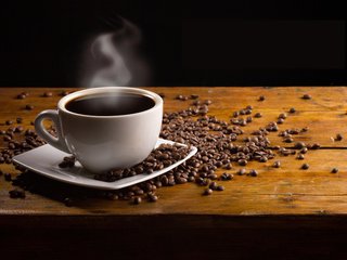 Обои напиток, зерна, кофе, стол, блюдце, чашка, кофейные, дымок, drink, grain, coffee, table, saucer, cup, smoke разрешение 4153x3000 Загрузить