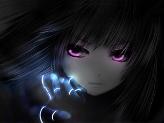Обои девушка, черный фон, фиолетовые глаза, girl, black background, violet eyes разрешение 2560x1600 Загрузить