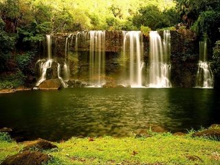 Обои вода, природа, лес, водопад, на природе, water, nature, forest, waterfall разрешение 1920x1312 Загрузить