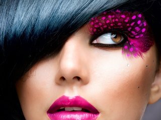 Обои девушка, модель, лицо, макияж, гламур, ресницы, girl, model, face, makeup, glamour, eyelashes разрешение 5553x4553 Загрузить