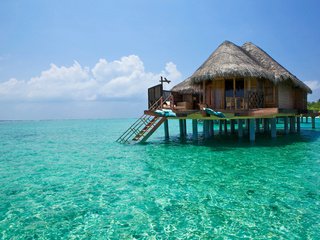 Обои бунгало, тропики, мальдивы, bungalow, tropics, the maldives разрешение 5000x3333 Загрузить