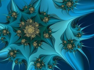 Обои абстракция, фон, синий, цветок, цвет, голубой, фрактал, abstraction, background, blue, flower, color, fractal разрешение 2560x1600 Загрузить