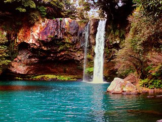 Обои скалы, природа, пейзаж, водопад, rocks, nature, landscape, waterfall разрешение 3240x2028 Загрузить