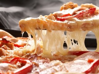 Обои сыр, выпечка, помидоры, пицца, паприка, ветчина, cheese, cakes, tomatoes, pizza, paprika, ham разрешение 3888x2592 Загрузить