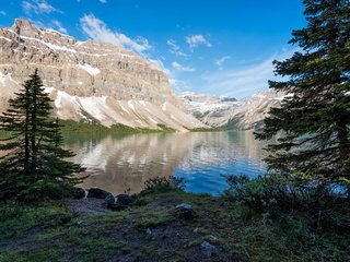 Обои деревья, озеро, горы, trees, lake, mountains разрешение 4168x2782 Загрузить