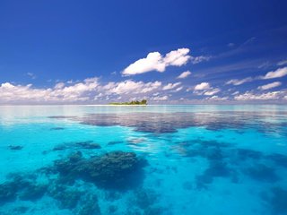 Обои море, остров, тропики, sea, island, tropics разрешение 2560x1920 Загрузить