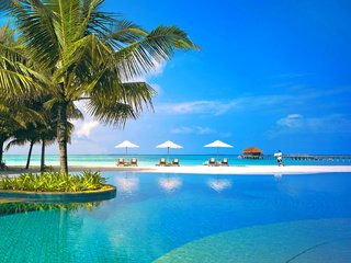 Обои море, курорт, тропики, мальдивы, sea, resort, tropics, the maldives разрешение 3008x2262 Загрузить