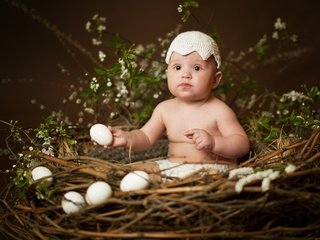 Обои дети, ребенок, мальчик, пасха, яйца, гнездо, children, child, boy, easter, eggs, socket разрешение 3816x2736 Загрузить